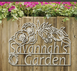 Personalized Metal Flower Garden Hanging Sign Decorations