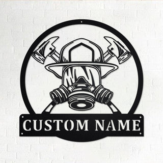 Custom Firefighter Personalized Firefighter Name Sign Decoration For Room Firefighter Metal Custom Firefighter Decorations