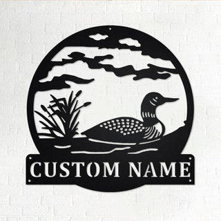 Custom Loon Wildlife Personalized Loon Duck Name Sign Decoration For Room Loon Duck Custom Loon Wildlife Decorations