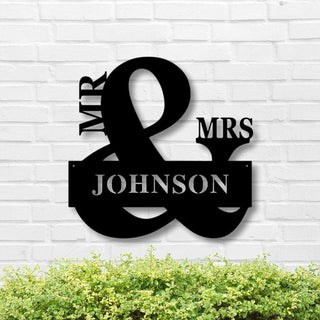 Custom Metal Mr & Mrs Sign Custom Family Sign Farmhouse Decor Family Name Sign Housewarming Christmas Gift Decorations