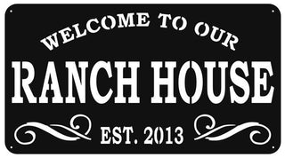 Welcome To Our Ranch House Sign Cut Metal Sign Wall Decor Metal Sign Metal Art Decorations