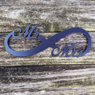 Mr. & Mrs. Infinity Sign Cut Metal Sign Wall Metal Art Decorations