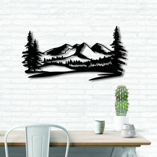 Mountains Steel Interior Sign Scandi Decor Idea Gift Living Room Stencil Hanging Mountain Range Artwork Wall Art Decorations