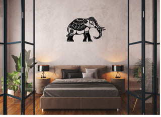 Ornamental Elephant Metal Sign Cutout Cut Metal Sign Wall Metal Art Decorations