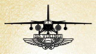 S3 Viking With Nfo (naval Flight Officer) Wings Metal Sign Cut Metal Sign Wall Decor Decorations