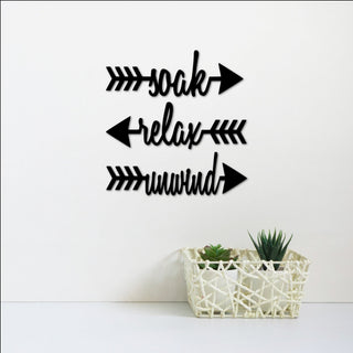 Soak Relax Unwind Sign Arrow Decor Bathroom Word Arrows Guest Bathroom Gift For Her Wife Girlfriend Sister Aunt Decorations