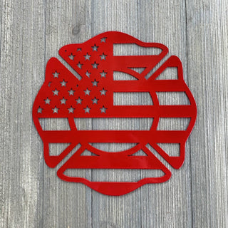 Firefighter Maltese Cross Metal Sign Cutout Cut Metal Sign Wall Metal Art Decorations