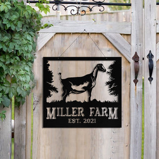 Personalized Metal Farm Sign Lamancha Goat Monogram Custom Outdoor Farmhouse Front Gate Ranch Stable Wall Decor Art Gift Decorations