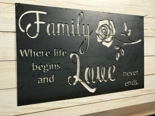 Family Love Rustic Metal Sign Quote Sign Fixer Upper Sign Rustic Farmhouse Sign Decorations