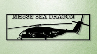 Mh53e Sea Dragon Xl Hm15 Blackhawks Helicopter Mine Countermeasures Metal Sign Cut Metal Sign Wall Decor Decorations