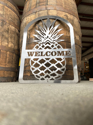 Pineapple Welcome Metal Sign Wall Decor Entryway Decor Kitchen Decor Hospitality Christmas Decorations