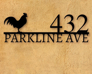 Metal House Numbers Address Plaque Rooster Sign Address Sign Custom Metal Address Sign Custom Street Address Sign Farm Decor Chicken Decorations