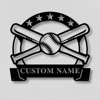 Custom Kids Baseball Sign Metal Baseball Name Sign Birthday Gift Kids Bedroom Sign Metal Sign Personalized Metal Baseball Sign Decorations