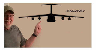 C5 Galaxy Aircraft With Gear Up Large Metal Sign Cut Metal Sign Wall Decor Decorations