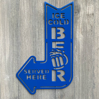 Ice Cold Beer Served Here Metal Sign Cutout Cut Metal Sign Wall Metal Art Decorations