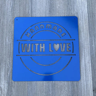 Handmade With Love Metal Sign Cutout Cut Metal Sign Wall Metal Art Decorations