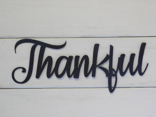 Thankful Sign Rustic Word Art Sign Farmhouse Sign Gallery Wall Sign Metal Sign Decorations