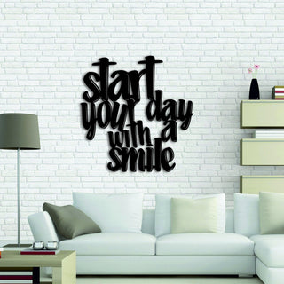 Start Your Day With A Smile Motivational Wall Decor Kitchen Wall Metal Sign Metal Wall Decor Hanging Housewarming Gift Decorations