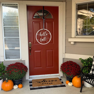 Hello Fall Hello Fall Door Hanger Fall Decor Door Hanger Decorations