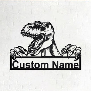 Personalized Dinosaur Metal Sign Dinosaur Dinosaur Metal Wall Decor Tyrannosaurus Metal Sign Dinosaur Lover Gift Decorations