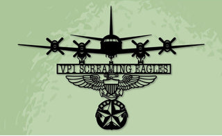 P3 Vp1 Screaming Eagles With Na Wings And Cas Insignia P3 Orion Naval Aircraft Metal Sign Cut Metal Sign Wall Decor Decorations