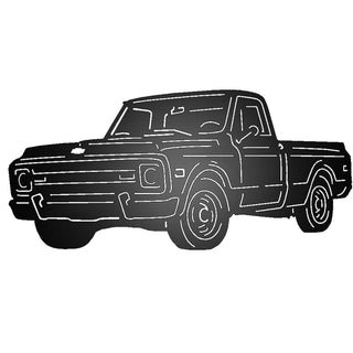 Truck Silhouette 1970 Chevy C10 Metal Wall Sign Chevy Pickup Garage Hanging Metal Wall Decor Father's Day Gift Decorations