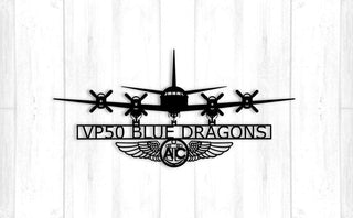 P3 Vp50 Blue Dragons Aircrew Wings Metal Sign Cut Metal Sign Wall Decor Decorations