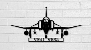 F4 Phantom Vf41 Vf32 Naval Fighter Aircraft Metal Sign Cut Metal Sign Wall Decor Decorations