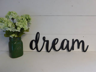 Dream Sign Metal Dream Sign Rustic Word Art Sign Metal Word Art Bedroom Wall Decor Decorations