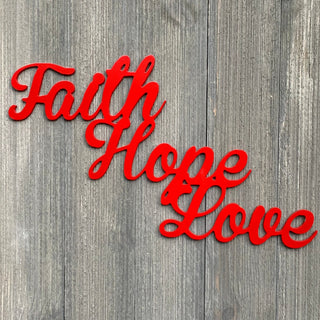 Faith Hope Love Metal Sign Cutout Cut Metal Sign Wall Metal Art Decorations