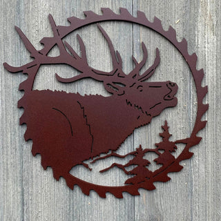 Elk Sawblade Metal Sign Cutout Cut Metal Sign Wall Metal Art Decorations