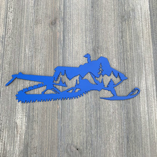 Snowmobile Cutout Scene Metal Sign Cut Metal Sign Wall Metal Art Decorations