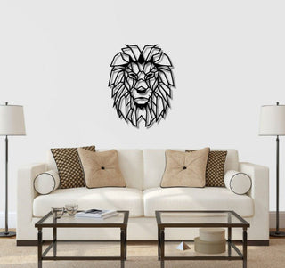 African Lion Metal Wall Decor Metal Lion Living Room Decoration Geometric Lion Wall Decoration Extra Abstract Decorations