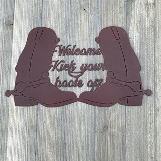 Kick Your Boots Off Metal Sign Cutout Cut Metal Sign Wall Metal Art Decorations