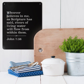 John 7:38 Scripture Metal Sign John 738 Metal Wall Decor Bible Verse John Bible Verse Metal Sign Decorations