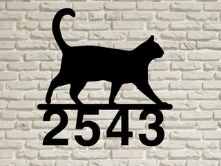 Custom Cat House Number Sign Personalized Metal Decorative Address Number Marker Customized House Numbers Sign Decorations