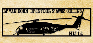 Remembering 543 Heros Helicopter Mine Countermeasures Squadron 14 (mh53e) Metal Sign Cut Metal Sign Wall Decor Decorations