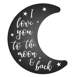 Moon & Back Metal Sign Inspirational Metal Wall Hanging I Love You To The Moon And Back Child's Bedroom Decor Decorations