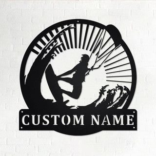 Custom Kiteboarding Personalized Kiteboarding Name Sign Decoration For Room Kiteboarding Metal Kiteboarding Decorations