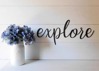 Explore Sign Metal Explore Sign Rustic Word Art Sign Sign Travel Decor Decorations