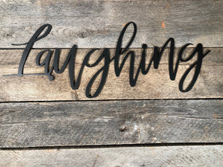 Laughing Metal Sign Housewarming Gift Metal Words Memories Decor Laughing Metal Sign Decorations