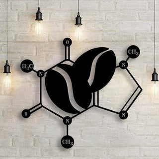 Caffeine Molecule Metal Wall Decor Science Biology Chemistry Art Caffeine Molecule Sign Coffee Wall Decor Decorations