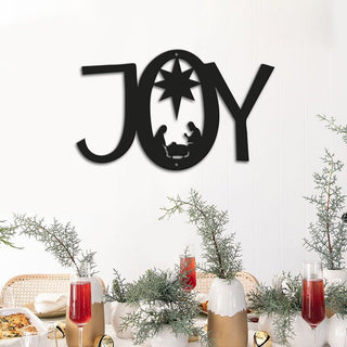 Joy Nativity Christmas Decoration Christmas Sign Custom Sign Holiday Decoration Gift Sign Joy Sign Metals Decorations