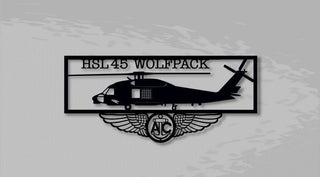 Sh60b Hsl45 Wolfpack With Aircrew Wings Multimission Utility Maritime Helicopter Metal Sign Cut Metal Sign Wall Decor Decorations