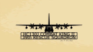 Hc130j Combat King Ii 39th Rescue Squadron Aircraft Metal Sign Cut Metal Sign Wall Decor Decorations