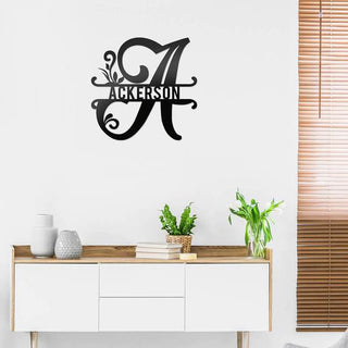 Initial Monogram Metal Sign Decor Cut Metal Sign Metal House Sign Decorations