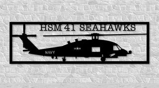 Hsm41 Seahawks With Flir Multimission Combat Helicopter Metal Sign Cut Metal Sign Wall Decor Decorations