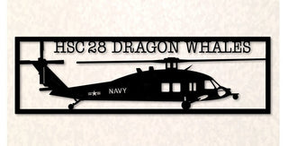 Hsc28 Dragon Whales Seahawk Multimission Military Helicopter Metal Sign Cut Metal Sign Wall Decor Decorations