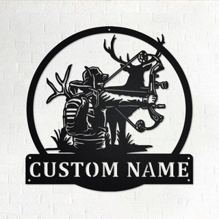 Custom Bow Hunting Personalized Bow Hunting Name Sign Decoration For Room Deer Bow Hunting Custom Bow Hunting Decorations