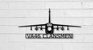 A7 Corsair Ii Va46 Clansmen Gear Up With Ordnance Military Attack Aircraft Metal Sign Cut Metal Sign Wall Decor Decorations